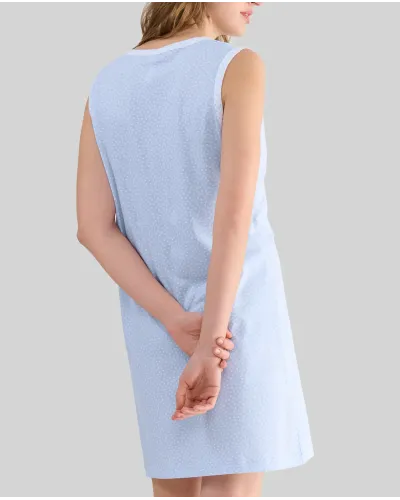 Camisola corta sin mangas para verano Celeste estampado Corazones