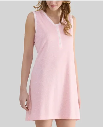 Short sleeveless summer camisole pink hearts print