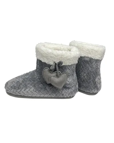 ✅ Botas de mujer para casa borreguillo jacquard gris | LOHE ®