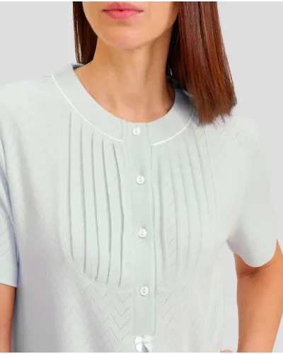 ✅ Women's lingerie nightdress with short sleeves and pleats | LOHE ®