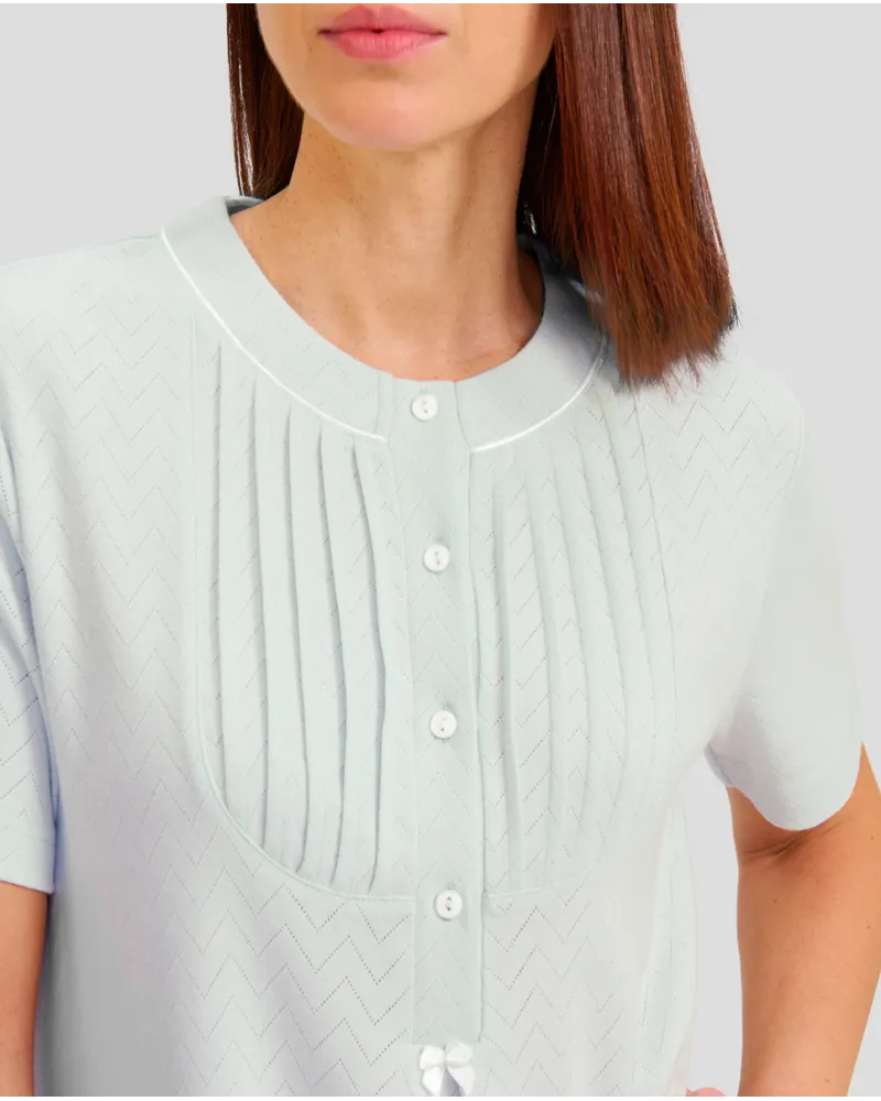 ✅ Women's lingerie nightdress with short sleeves and pleats | LOHE ®