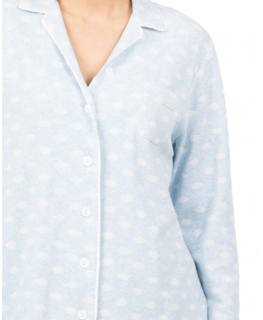Vista detalle chaquetilla pijama abierta topos Lohe