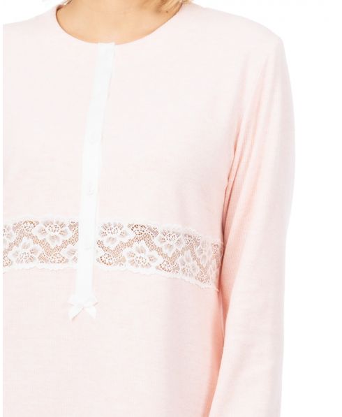 Lingerie nightdress detail long sleeve short sleeve pink