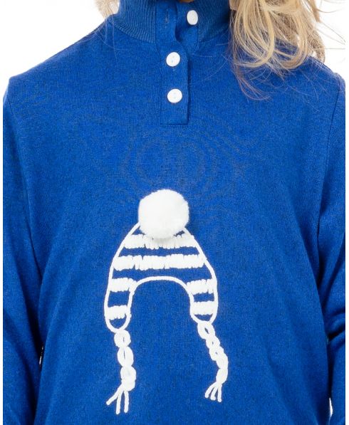 Detalle del bordado de la chaquetilla de pijama para niña de invierno