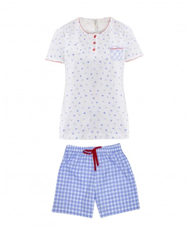 Pijama corto de mujer Lohe 100% algodón para primavera verano