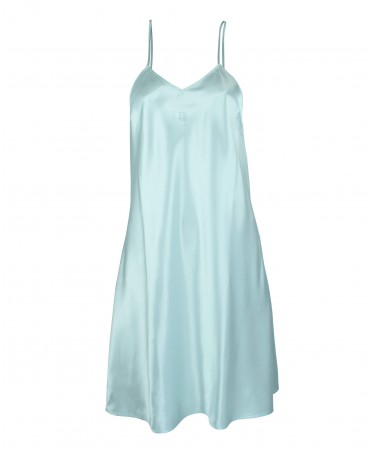 Turquoise short nightdress with thin straps with practical adjusters