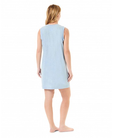 Back view of the Lohe short sleeveless cotton summer nightgown