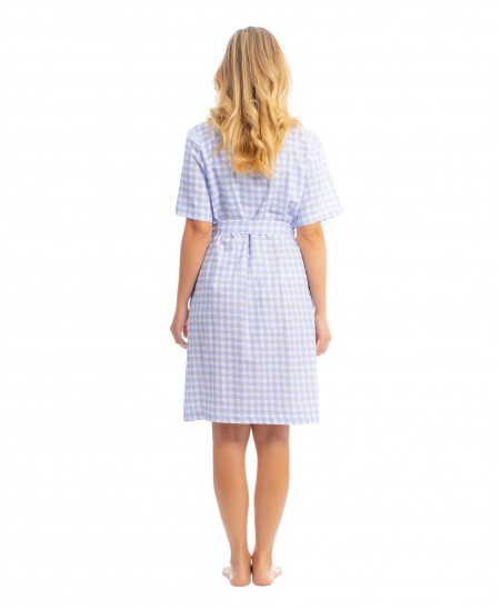 Checked plumeti short robe LOHE