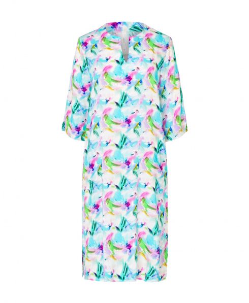 Short sleeved beach dress for women, very fresh and colourful