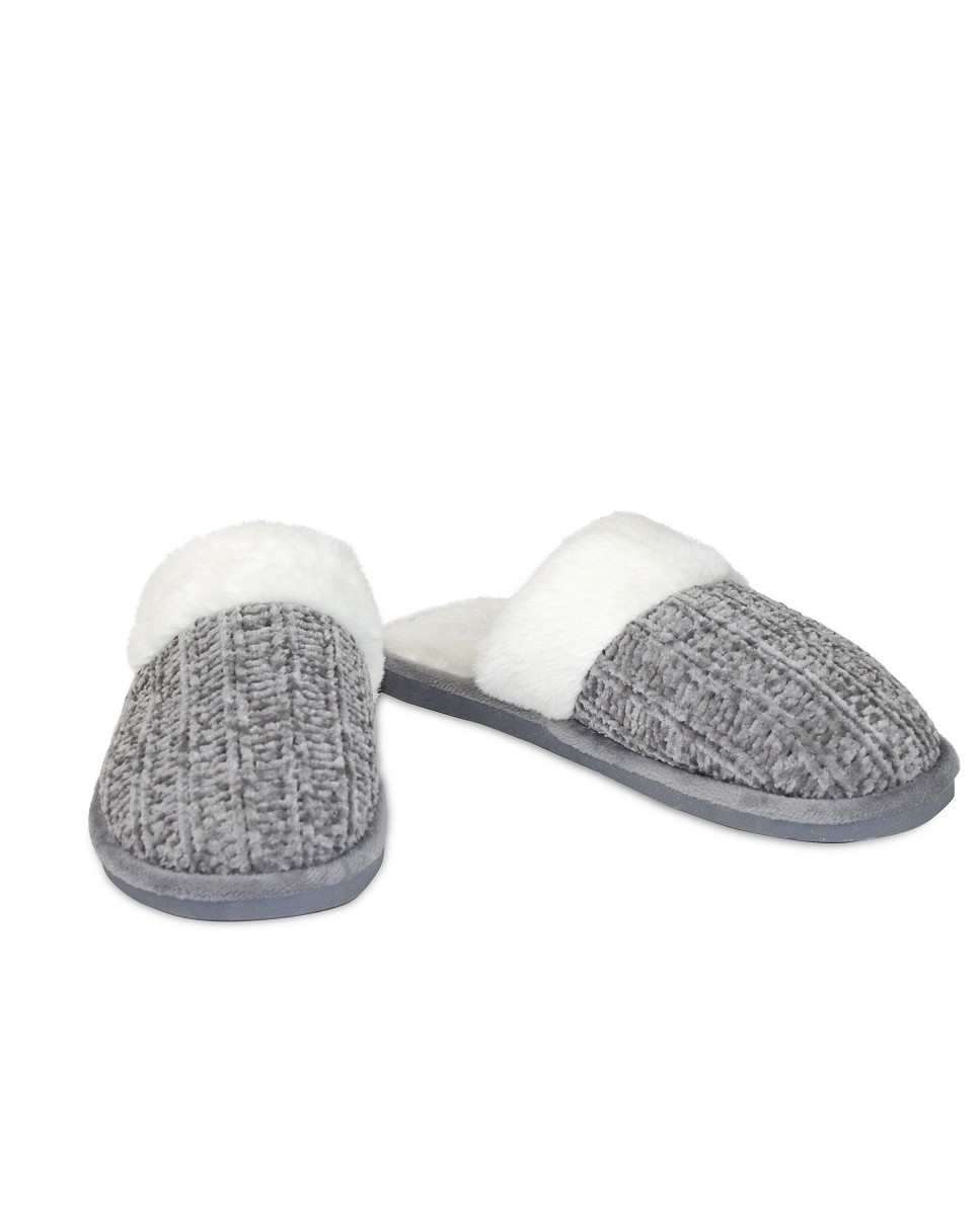 Women's open slippers with sheepskin interior