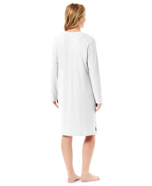 Rear view of the ivory women's nightdress
