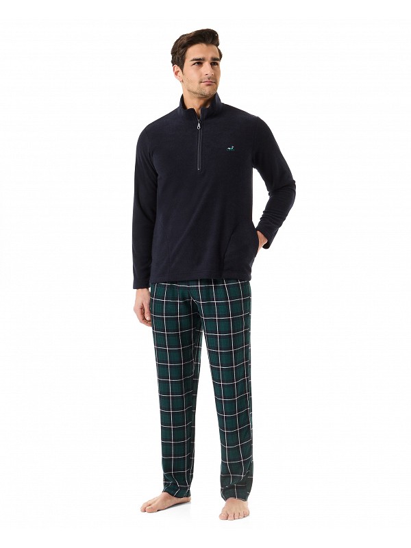 Men's long-sleeved mixed plaid winter pyjamas