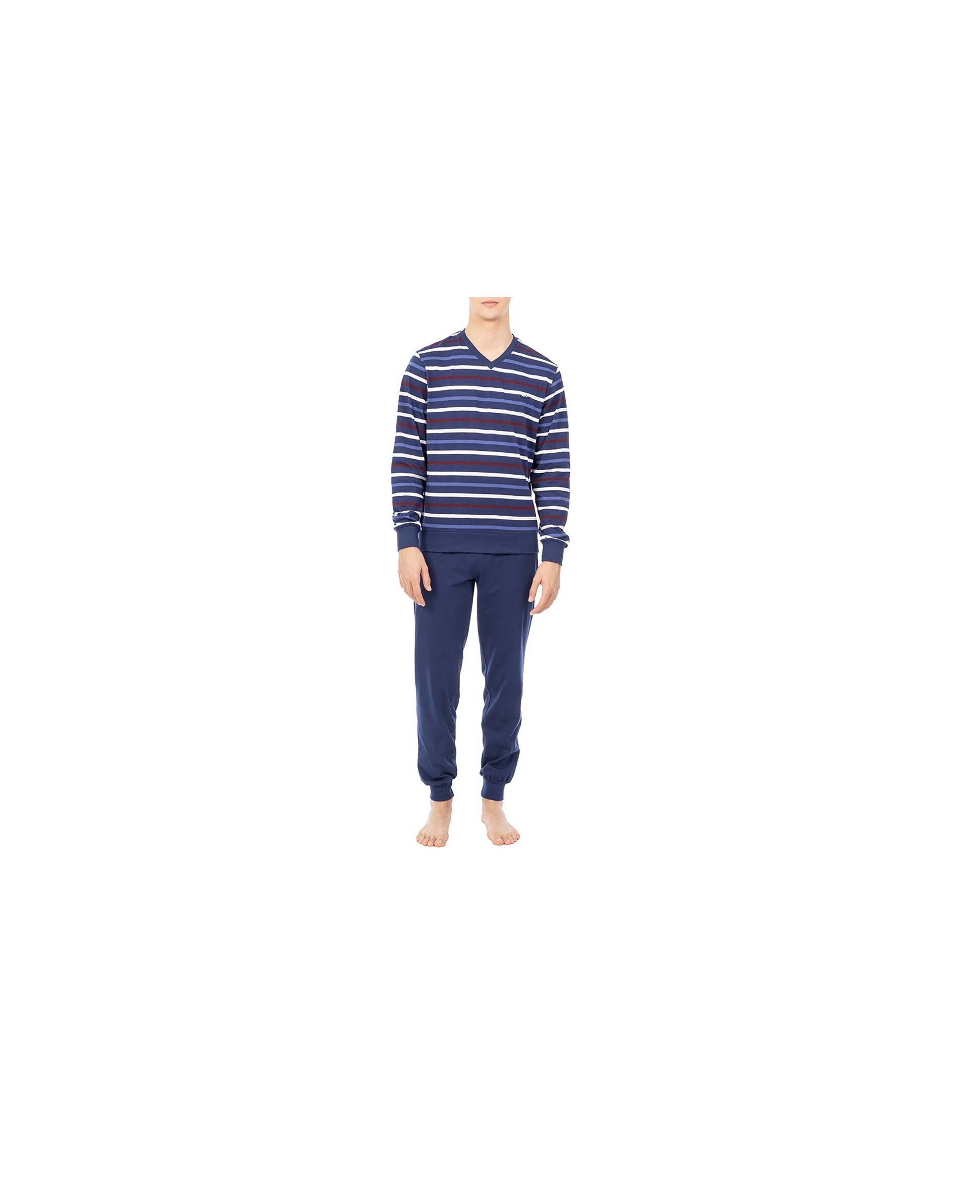 Comfortable men's multi stripe pyjamas winter