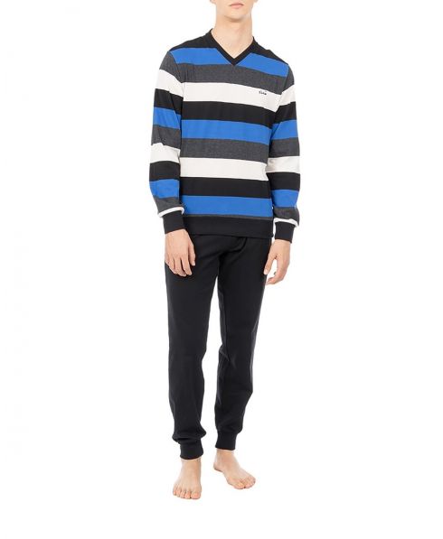 Men's comfort pyjamas tricolour long