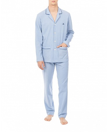 Men's long winter pyjamas blue vigoré