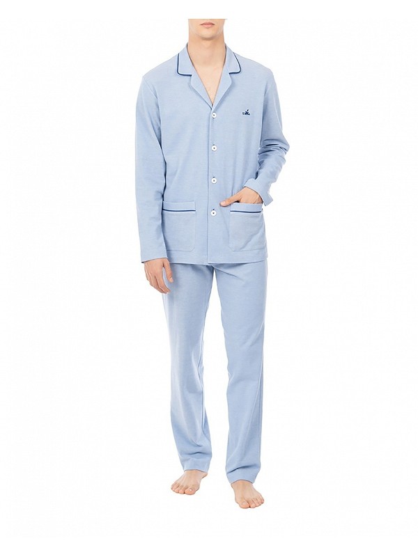 Pijama de invierno largo de hombre azul vigoré