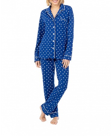 Pijama mujer largo dos piezas abierto de estrellas