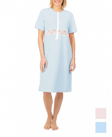 Lingerie type nightgown short sleeve light blue