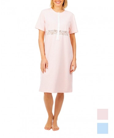 Lingerie nightdress short sleeve pink