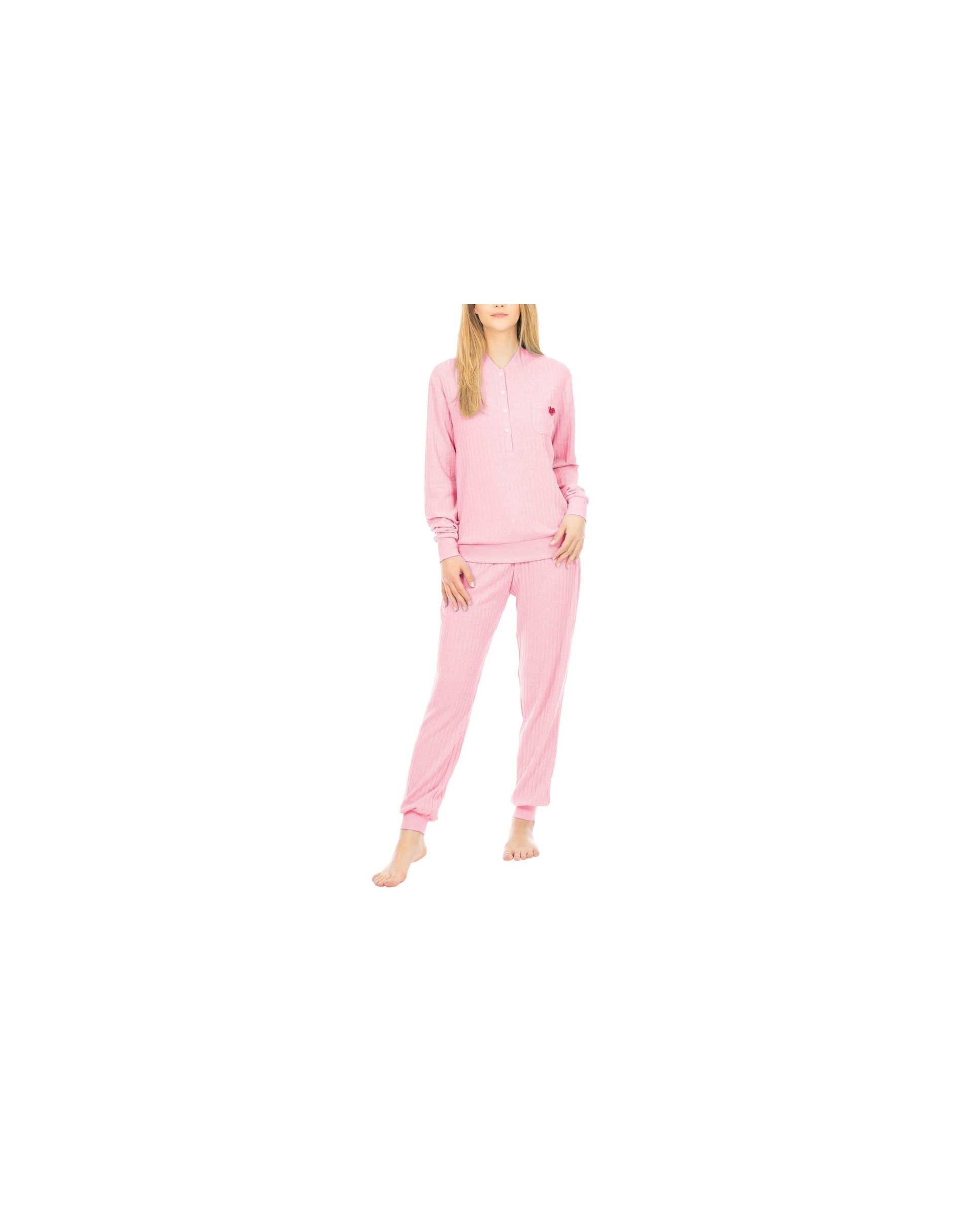 Women's long canale pyjamas with buttons