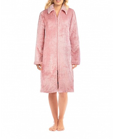 Long dressing gown with zipped fastening in vigoré