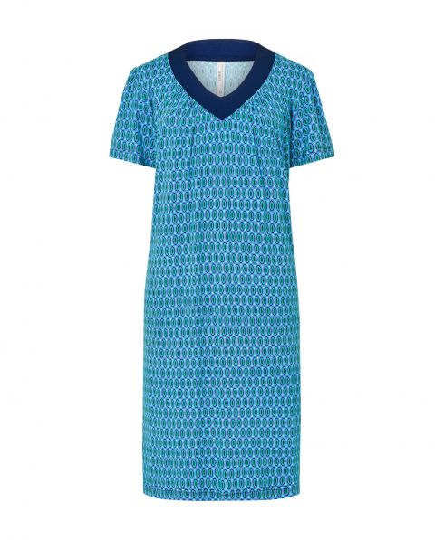 Fresh short sleeve beach dress in viscose for summer