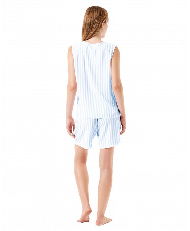 Rear view of light blue plumeti summer pyjama shorts