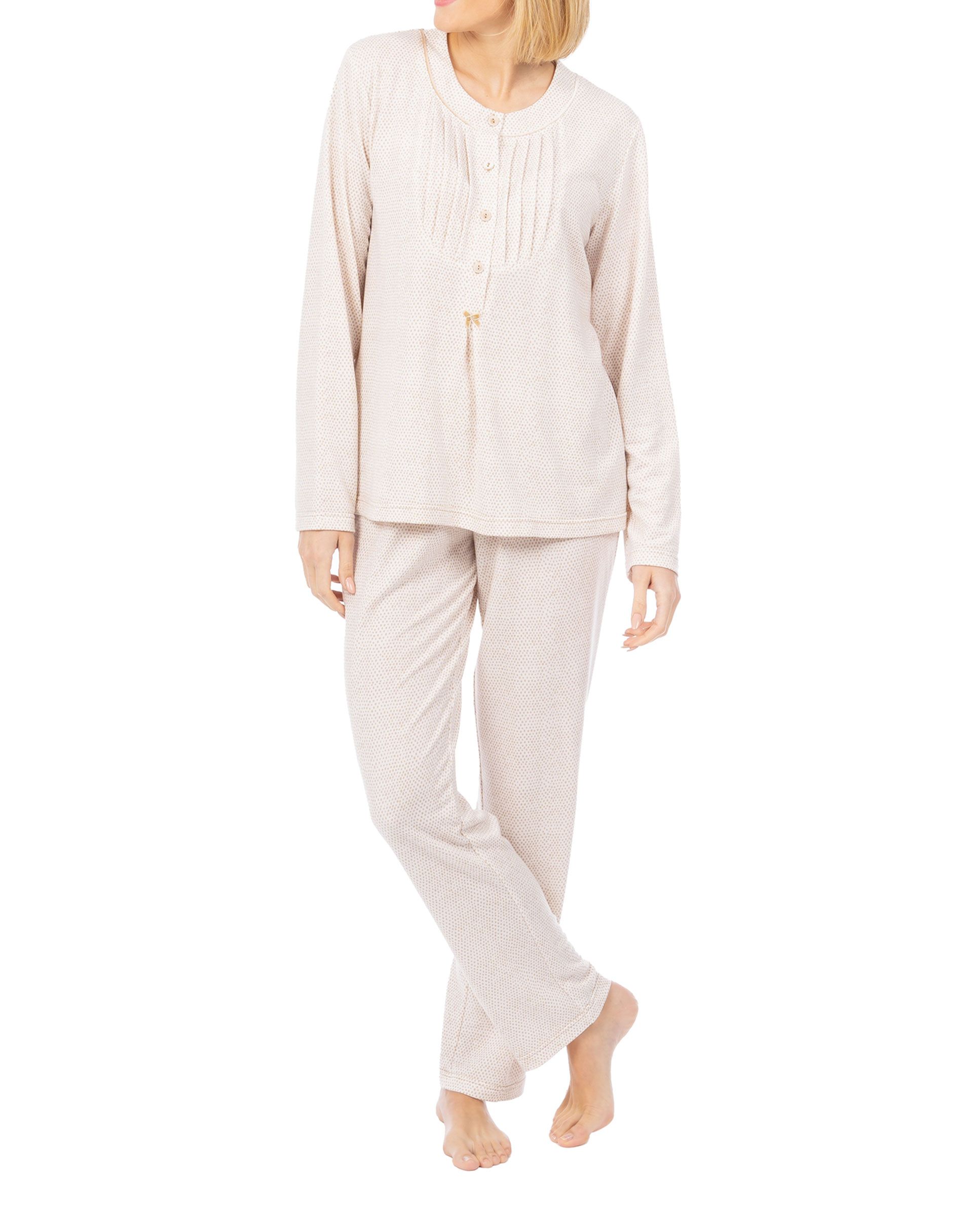 Women's winter pyjamas knitted with polka dots