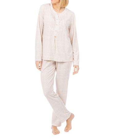 Women's winter pyjamas knitted with polka dots