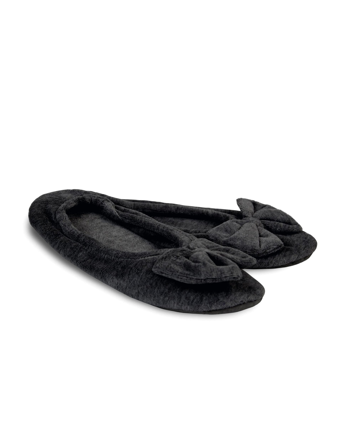Zapatilla de invierno cerrada de terciopelo negro con suela flexible