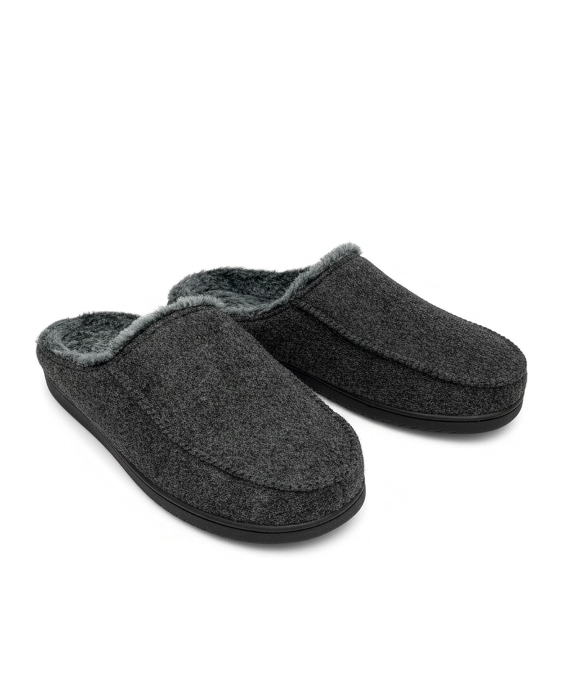 Zapatilla de hombre de invierno abierta vigoré gris con borreguillo
