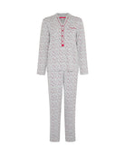 Pijama de invierno manga larga vigoré burdeos de topos