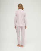 Pijama de invierno manga larga abierto vigoré malva cuello solapa