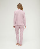 Pijama de invierno manga larga vigoré malva cuello pico de cuadritos