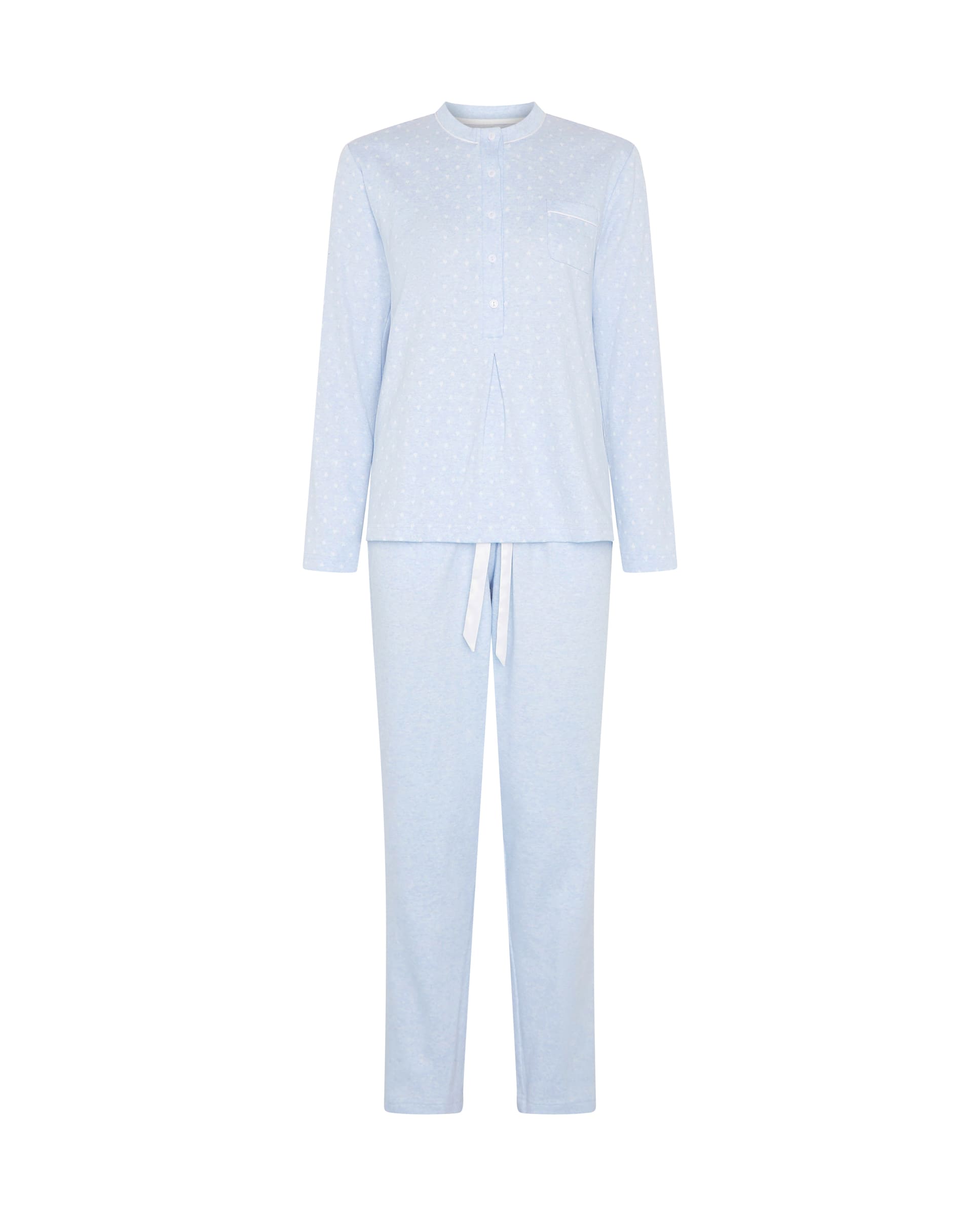 Pijama de invierno manga larga vigoré azul de corazones