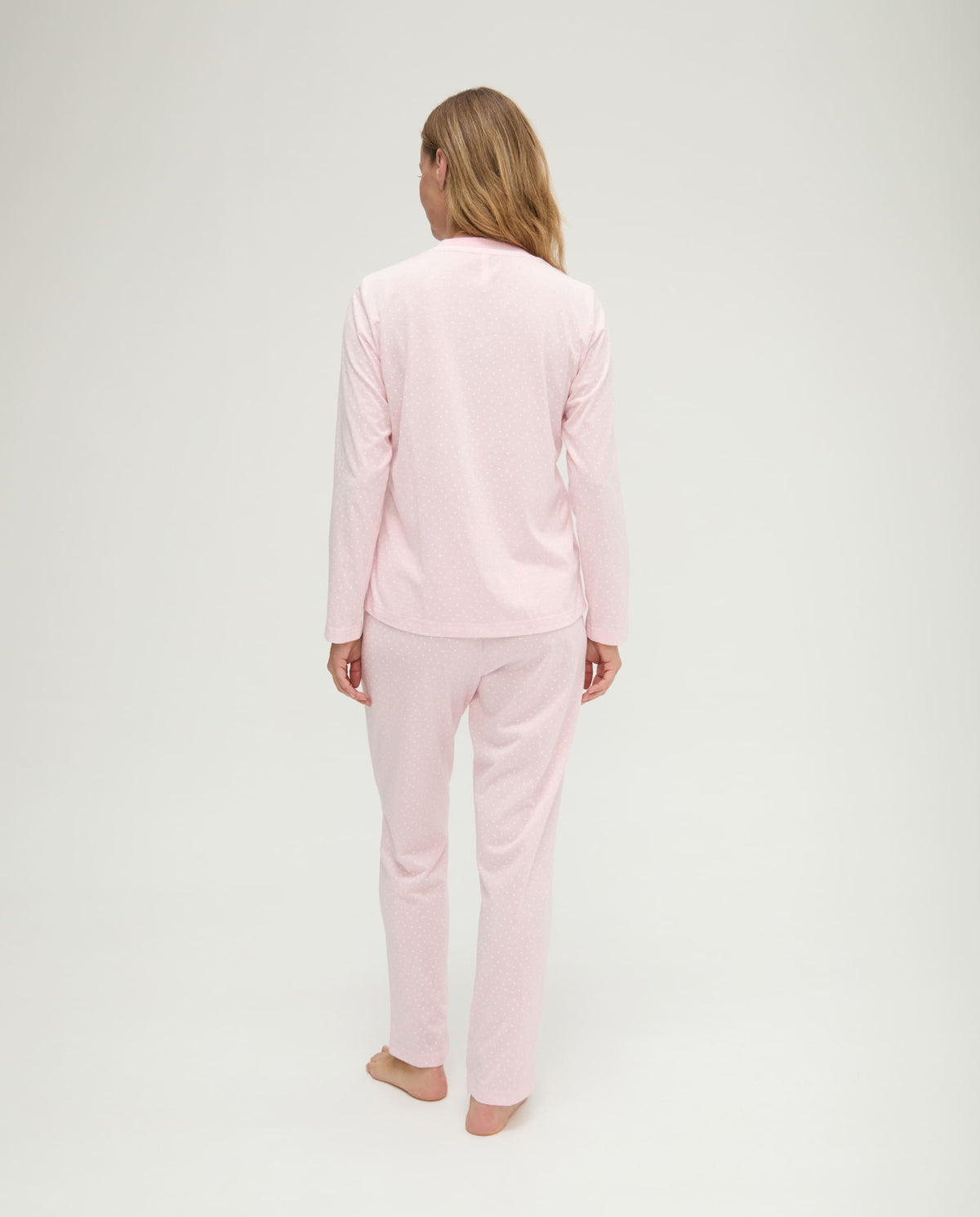 Pijama de invierno manga larga vigoré rosa de corazoncitos