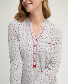 Camisón de invierno manga larga abierto vigoré burdeos de topos