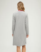 Camisón de invierno manga larga vigoré gris cuello pico con puntilla