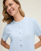 Camisón de invierno manga corta lencero marfil con puntilla