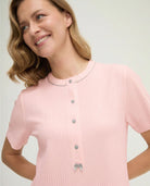 Camisón de invierno manga corta lencero marfil con puntilla