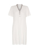 Camisón de invierno manga corta lencero de raso marfil