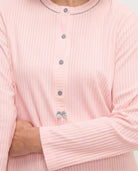 Camisón de invierno manga larga lencero marfil con puntilla