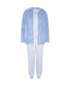 Conjunto pijama y bata de invierno vigoré azul de corazones