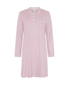 Camisón de invierno manga larga vigoré malva cuello pico de cuadritos