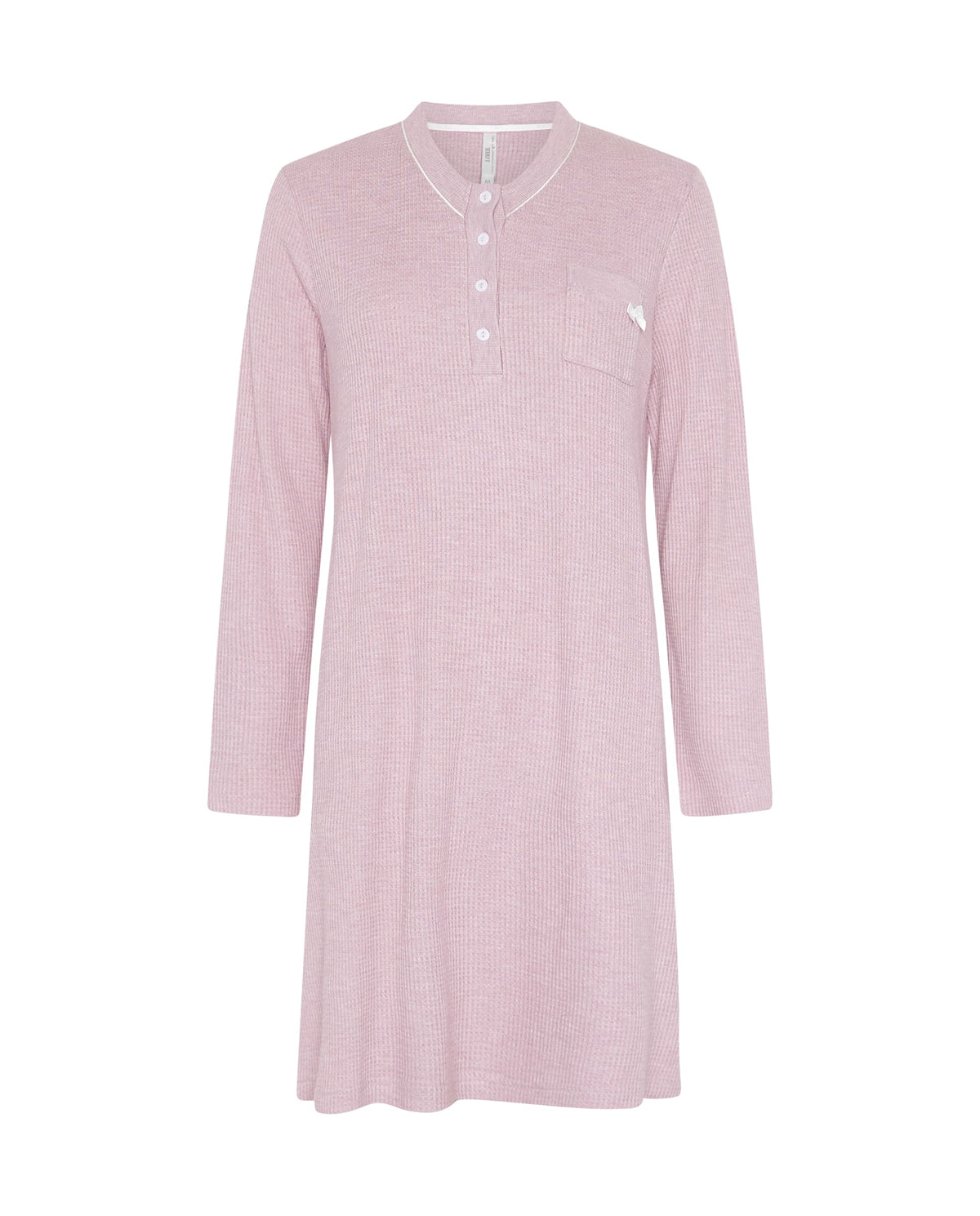 Camisón de invierno manga larga vigoré malva cuello pico de cuadritos