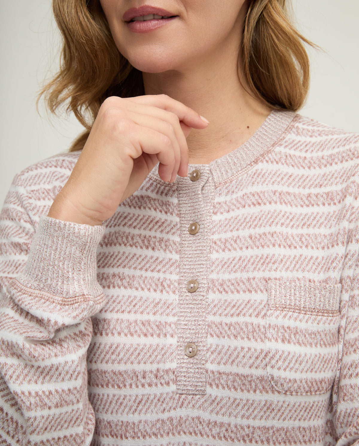 Camisón de invierno manga larga vigoré marrón de rayas