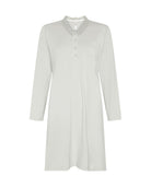 Camisón de invierno manga larga verde cuello pico con puntilla