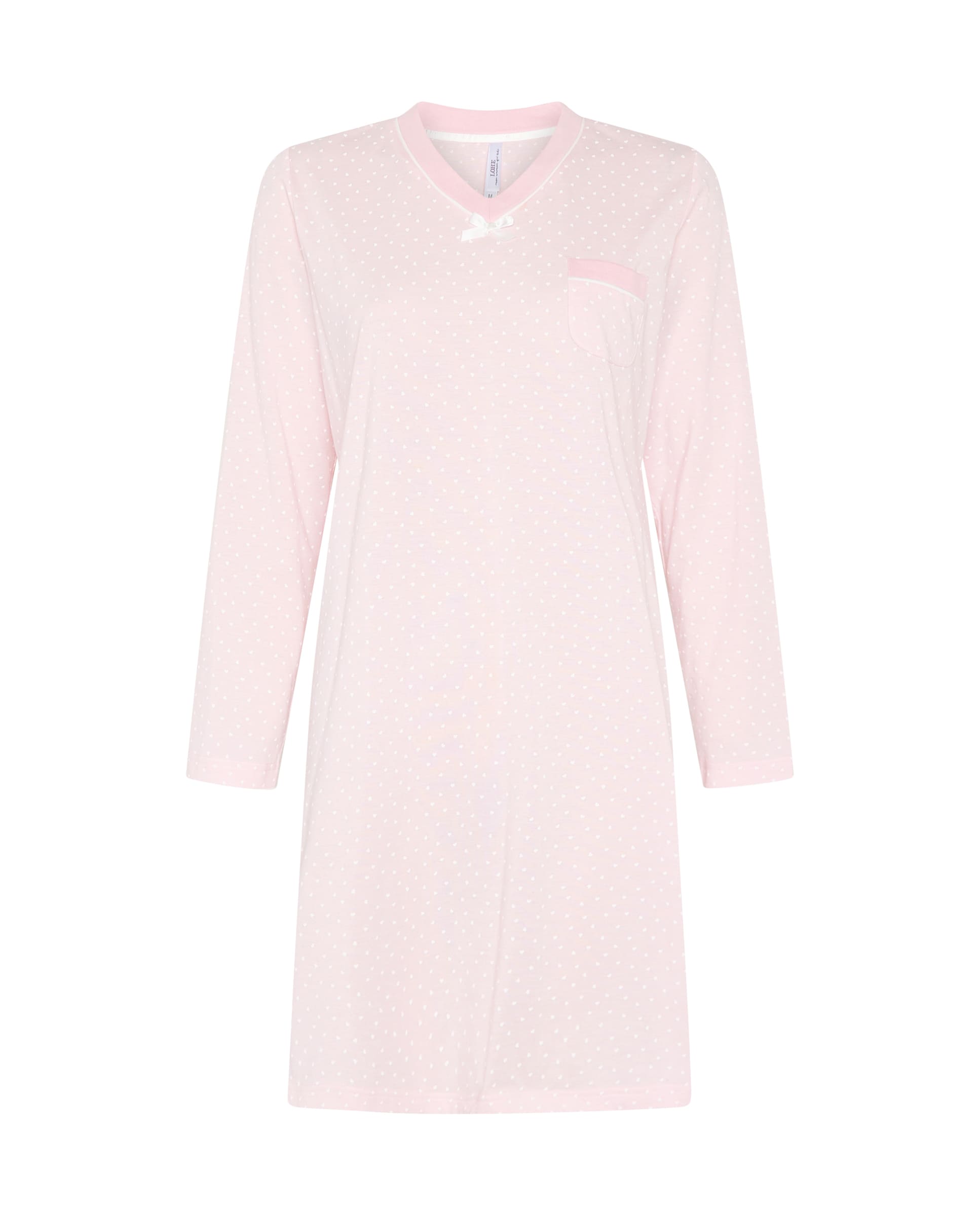 Camisón de invierno manga larga abierto rosa de corazoncitos