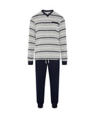 Pijama de hombre de invierno manga larga vigoré marino de rayas