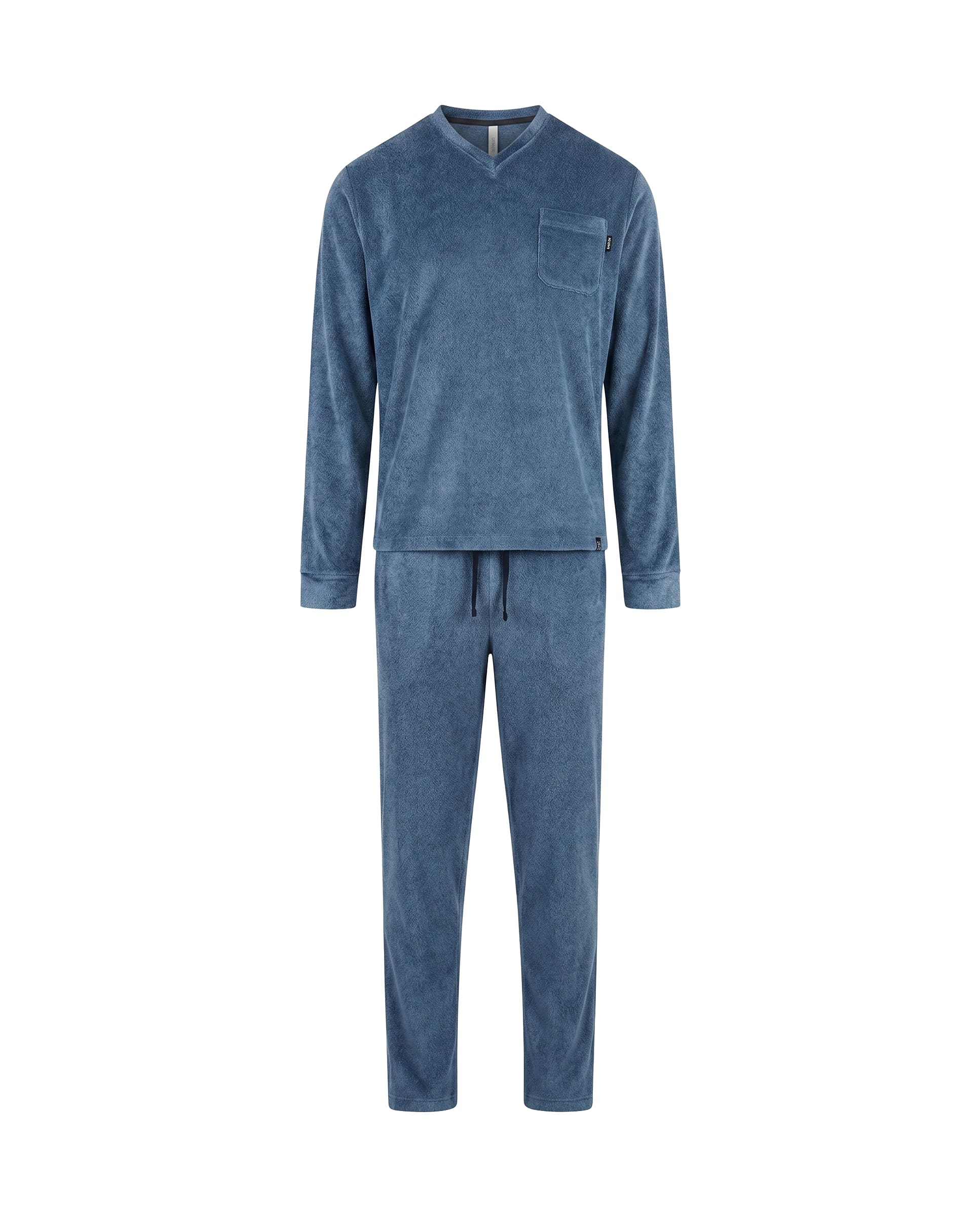 Pijama de hombre de invierno manga larga vigoré gris cuello pico